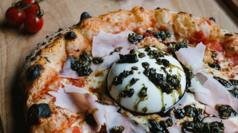 Prosciutto Cotto, Burrata & Pumpkin Seed Pesto
